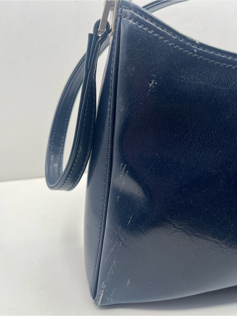 Liz Claiborne Navy Leather Shoulder Bag - Picture 5 of 8